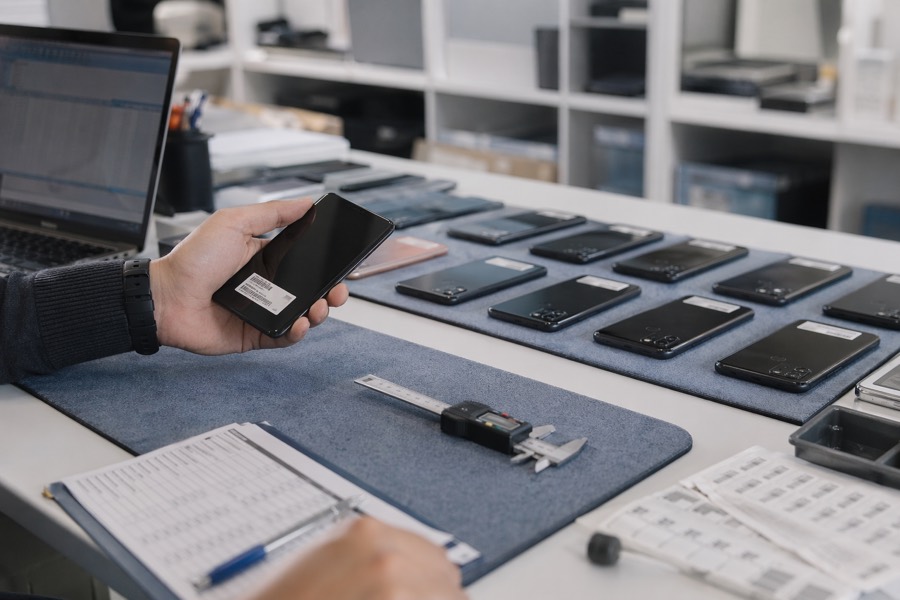 Used-device inspection and IMEI workflow visual